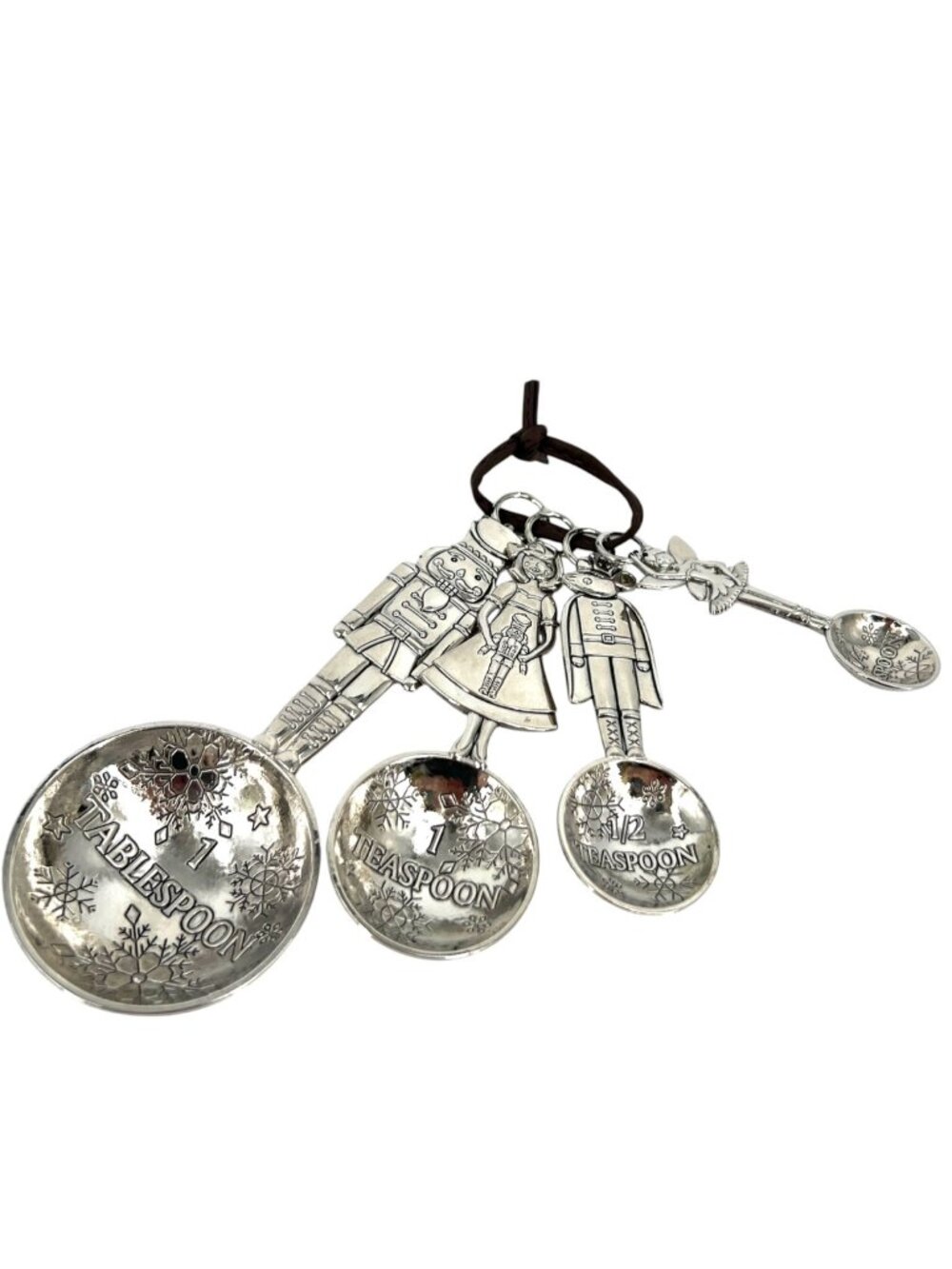 Ganz Christmas Nutcracker-Themed Measuring Spoons Set Snowflake Engraved